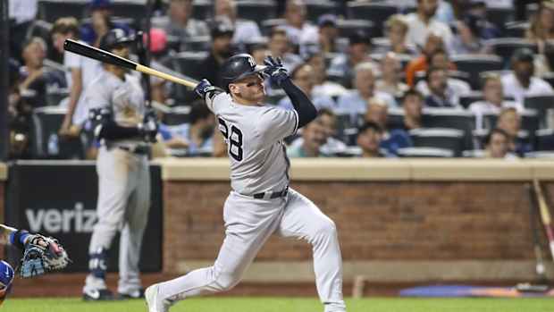 New York Yankees 3B Josh Donaldson hits double against New York Mets